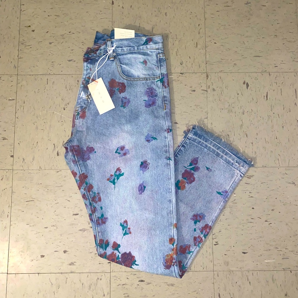 Men Floral Denim